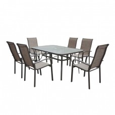 ΣΕΤ/7 ΤΡΑΠΕΖΙ 160Χ90, 6 ΠΟΛΥΘΡΟΝΕΣ  Ε272,S  (GREY)