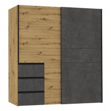 ΝΤΟΥΛΑΠΑ 2ΦΥΛΛΗ ΜΕ 3 ΣΥΡΤΑΡΙΑ FB92367.01 (OAK/CEMENT)