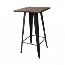 RELIX ΤΡΑΠΕΖΙ BAR ΜΕ ΕΠΙΦΑΝΕΙΑ ΞΥΛΟΥ (ANTIQUE BLACK) 